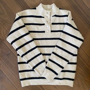 Knit three quarter button up sweater